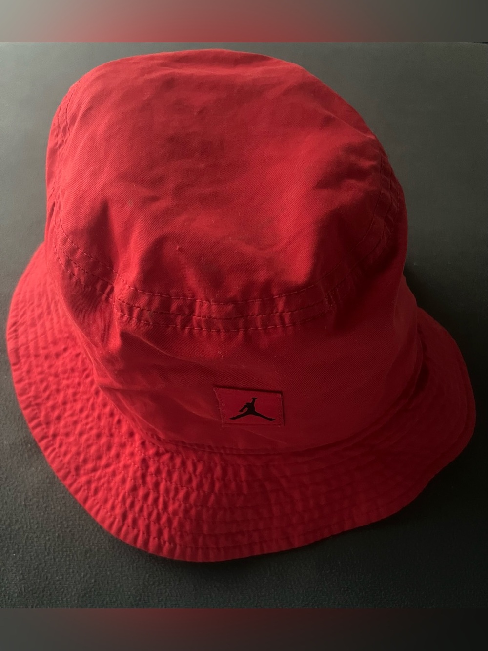 Jordan Kids Red Bucket Hat with Jumpman Patch